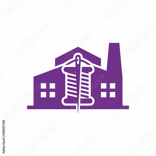 Industrial building with spool and thread