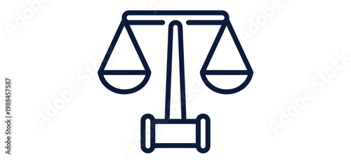 Scales of justice symbolize balance and fairness with gavel