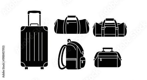 Collection of Travel Bags and Luggage Icons.