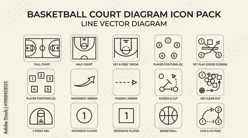 Vector icon set basket ball for web and mobile design 