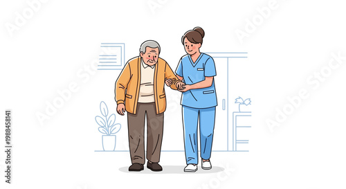 Nurse assists elderly on International Nurses Day celebration