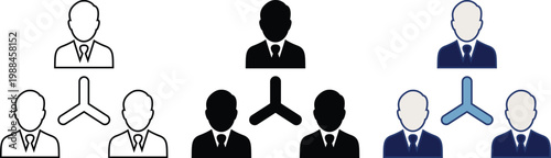 Three-level icons for business