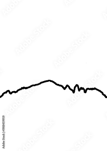 Torres del Paine Mountain profile line art A4 vertical, minimalist mountain skyline outline, simple line drawing for poster and tattoo.