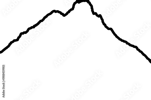 Matterhorn Horizontal mountain profile banner line art, minimalist mountain range outline, thin skyline on white background