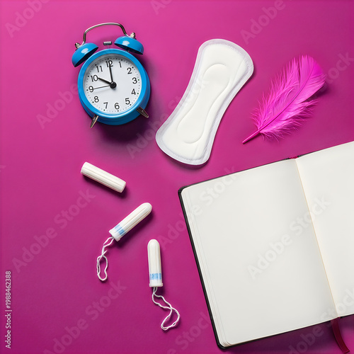 Period products and time a visual representation of menstruation and self care