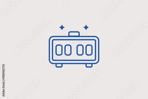 Digital alarm clock line icon for time management and morning wake-up schedules. Precise Vector Illustration for productivity apps and early bird blog articles.