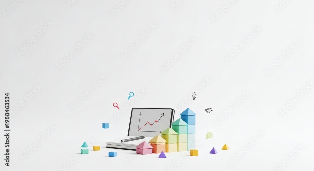 Obraz premium A creative business graph displaying progress, development, and improvement. With an aesthetically pleasing design, this piece is ideal for illustrating concepts in business, innovation.