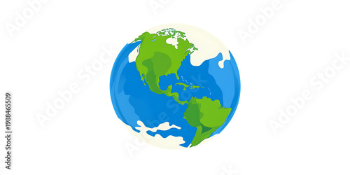 Stylized animated cartoon Earth globe with continents and oceans spinning slowly in space. transparent png background