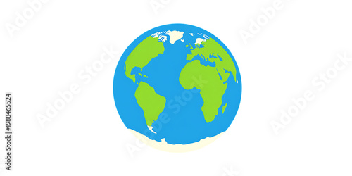 Stylized animated cartoon Earth globe with continents and oceans spinning slowly in space. transparent png background