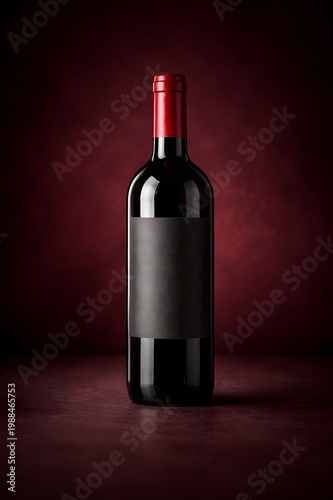 Wine bottle label branding mockup