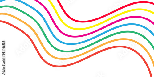 Modern colorful flow poster. Wave Liquid shape in rainbow color reflects flare background. Art design for your design project. Vector illustration EPS10