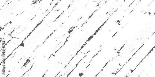 Grunge diagonal scratch texture, distressed black lines on white, abstract worn surface, high contrast minimal background.	
