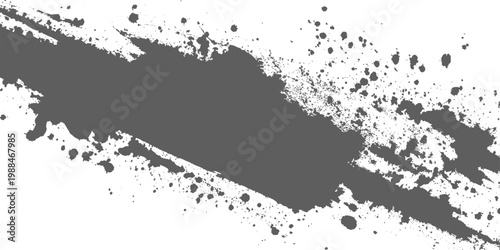 A minimalist black ink brush stroke sweeping in a smooth arc, with textured edges and fading bristle marks on a clean white texture background vector.	
