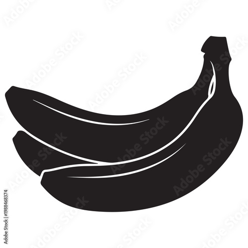 Banana bunch silhouette vector illustration icon for food and healthy lifestyle design