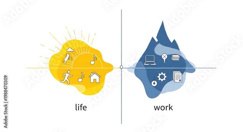 Work Life Balance Concept Illustration.