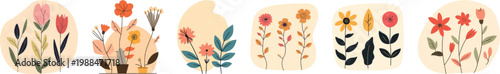 Geometric Scandinavian Nature Vector Set – Abstract Leaves & Minimalist Floral Motifs

