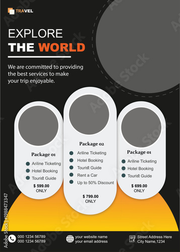 Modern Travel Agency Flyer Template – Tour Package Promotion Design