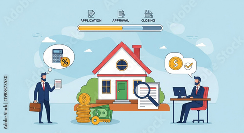 Real Estate Investment and Financial Planning Illustration.