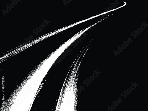 Abstract long exposure light trails on a dark background