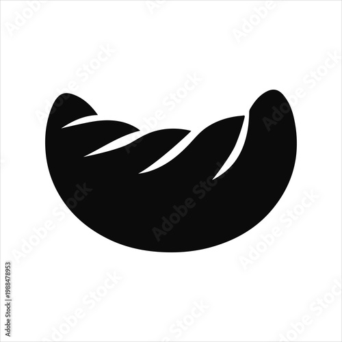 Traditional Georgian Khinkali Black Silhouette, Isolated Vector Illustration.