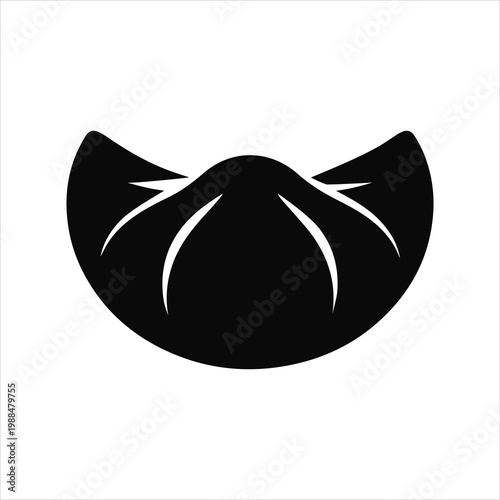 Traditional Georgian Khinkali Black Silhouette, Isolated Vector Illustration.