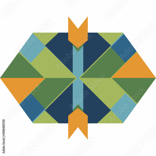 Colorful geometric shape design element.