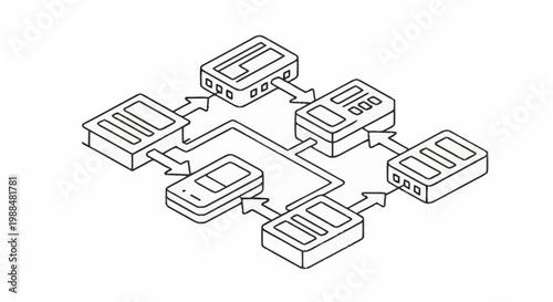 Network connection diagram with multiple devices.