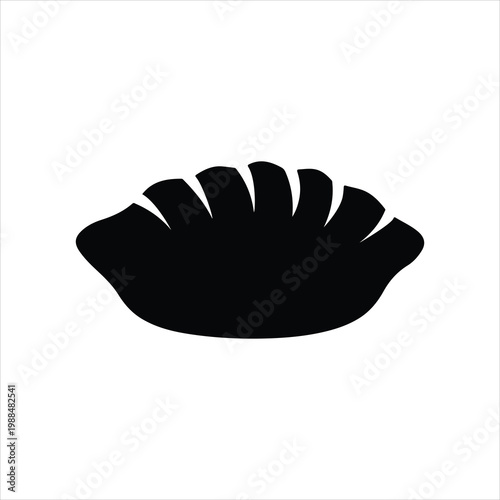 Traditional Georgian Khinkali Black Silhouette, Isolated Vector Illustration.