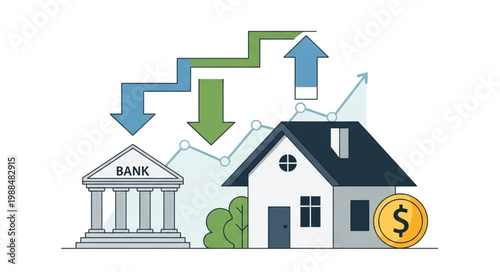 Real Estate Market Growth and Financial Investment Concept.