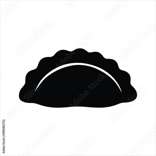 Traditional Georgian Khinkali Black Silhouette, Isolated Vector Illustration.