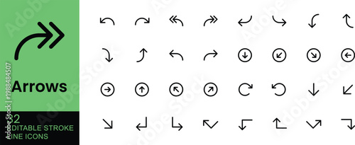 Collection of various direction and navigation arrow icons, perfect for web design and user interface elements