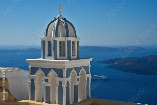 Εκτύπωση καμβά Landscape with scenic view of the Neo-Baroque bell tower of St