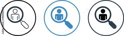 Hiring Icon Vector Illustration, Human Resources Recruitment Symbol with Job Search, Vacancy, Hire and Find People Concept Isolated on White Background