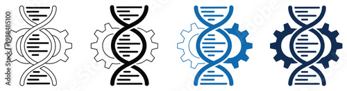 Bioengineering icon set, multi style icon collection, biotech and genetic science symbols, lab and DNA icons, clean vector design elements for healthcare, research platforms, mobile apps,