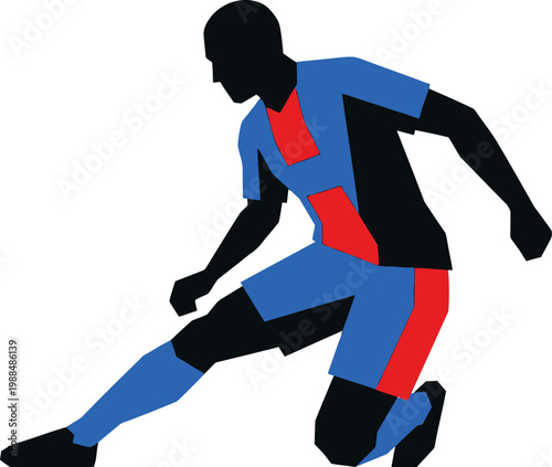 Soccer championship 2026 dynamic player silhouette in action sports illustration