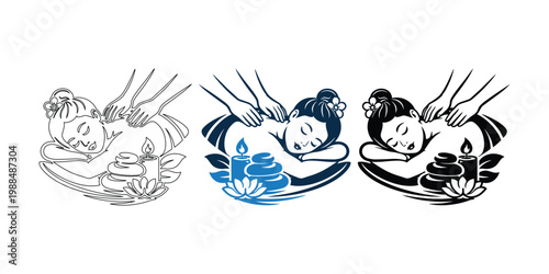 Sleeping Baby Angel Icon Set – Cute Dreaming Child Vector Illustration Collection