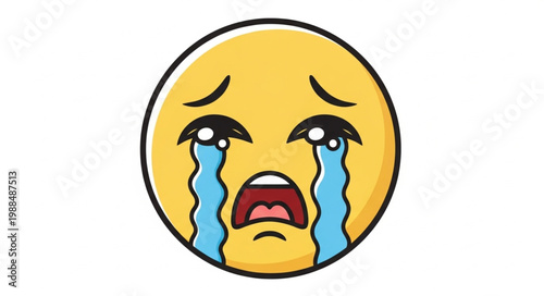 Sad Emoji Crying Tears of Sorrow.