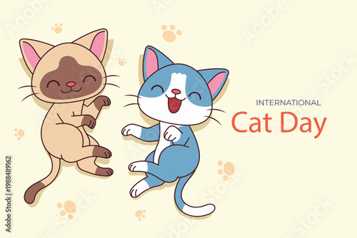 Two cats celebrating international cat day