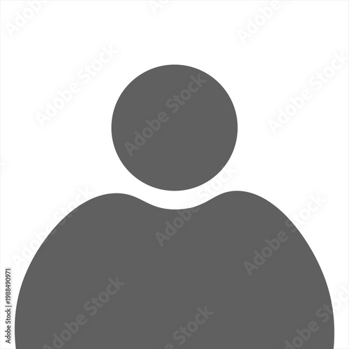 Vector flat illustration in grayscale. Avatar, user profile, person icon, gender neutral silhouette, profile picture. Suitable for social media profiles, icons, screensavers and as a template.