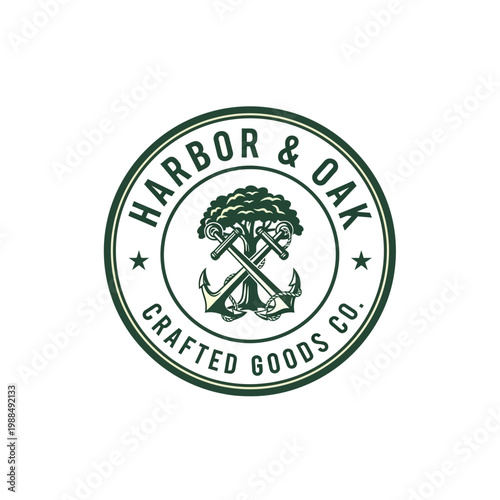 Harbor and Oak Crafted Goods Logo.