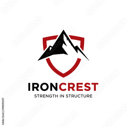 Iron Crest Logo Design Emblem.