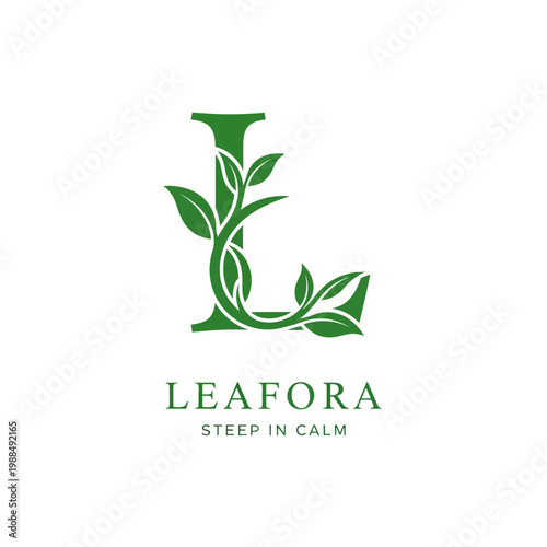 Leafy Green Tea Brand Logo Design.