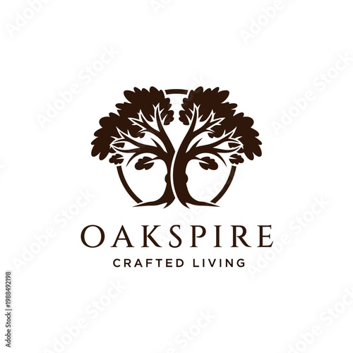 Oakspire Crafted Living Tree Logo.