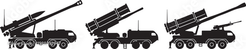 Military missile launcher trucks, vehicle mounted rocket systems, defense equipment, army logistics transport