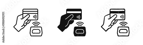 Contactless Credit Card Payment Icon Set for Banking