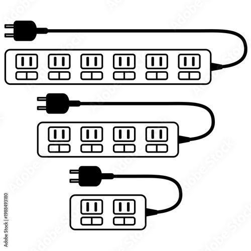 6個口・4個口・2個口の電源タップ（延長コード）セット
