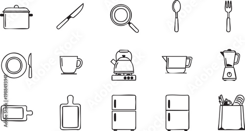 Business and Finance Outline Icon Set Editable Vector Collection