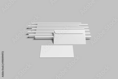 Blank Envelope Mockup - 3D Illustration