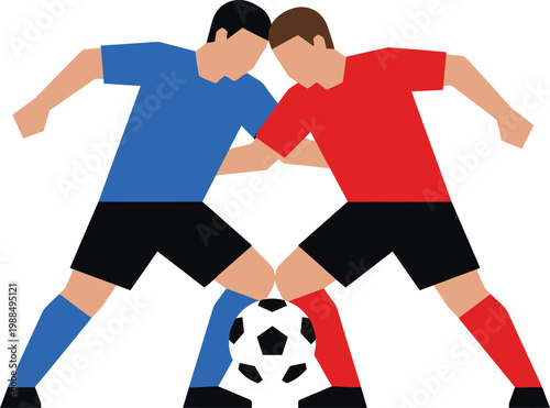 Intense competition players face off in a major global football event