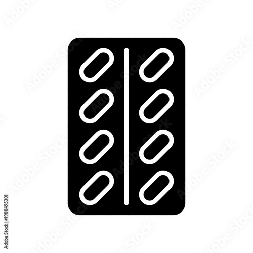 Blister Foil Backing Icon Professional UI Symbol for Pharmaceutical Tablet